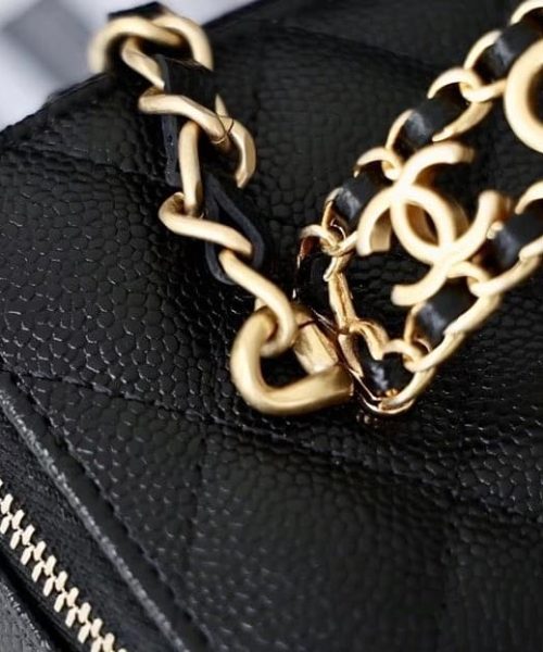 [REP 1:1] Chanel Small Vanity Case Black For Women 6.7in/17cm AS3171