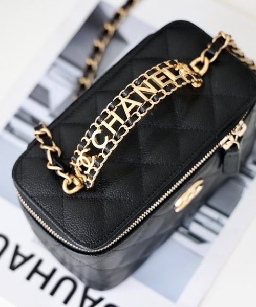 [REP 1:1] Chanel Small Vanity Case Black For Women 6.7in/17cm AS3171