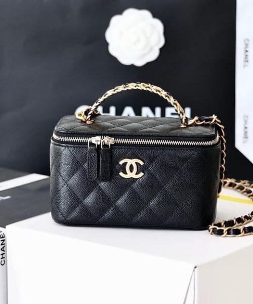 [REP 1:1] Chanel Small Vanity Case Black For Women 6.7in/17cm AS3171