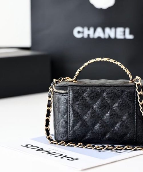 [REP 1:1] Chanel Small Vanity Case Black For Women 6.7in/17cm AS3171