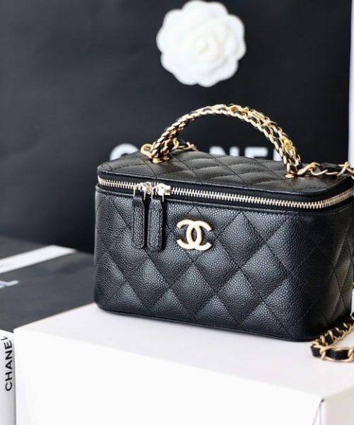 [REP 1:1] Chanel Small Vanity Case Black For Women 6.7in/17cm AS3171
