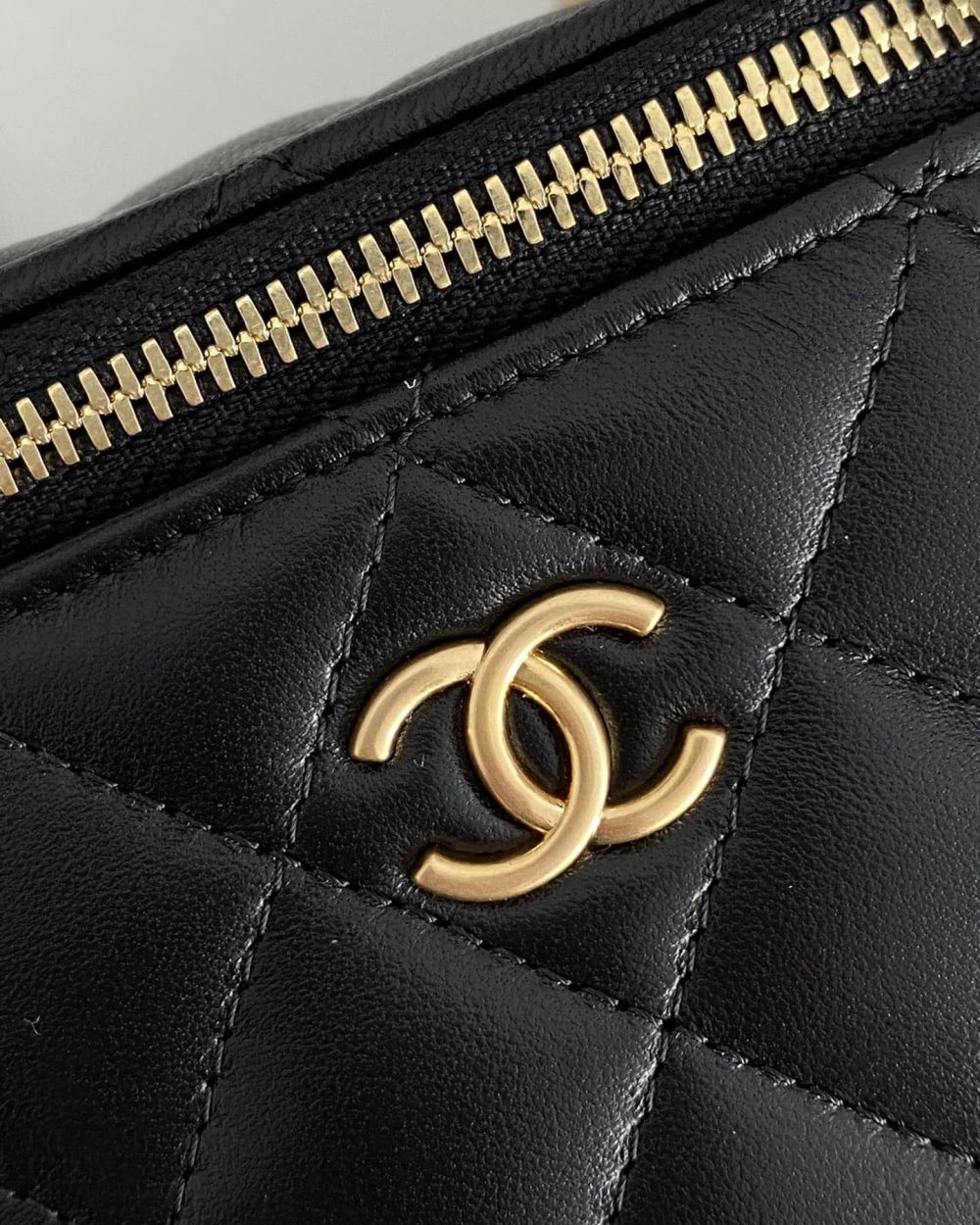 [REP 1:1] Chanel Small Vanity With Chain Black For Women, Women's Bags 4.3in/11cm