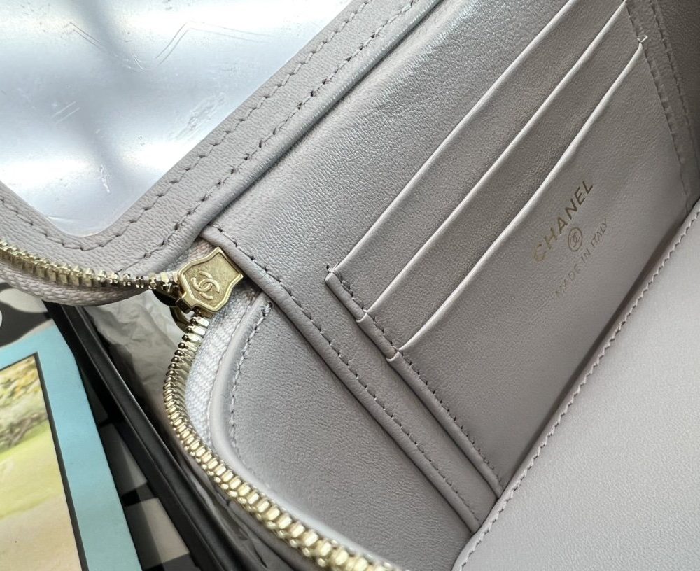 [REP 1:1] Chanel Vanity With Chain Gray For Women, Women's Bags 6.2in/16cm