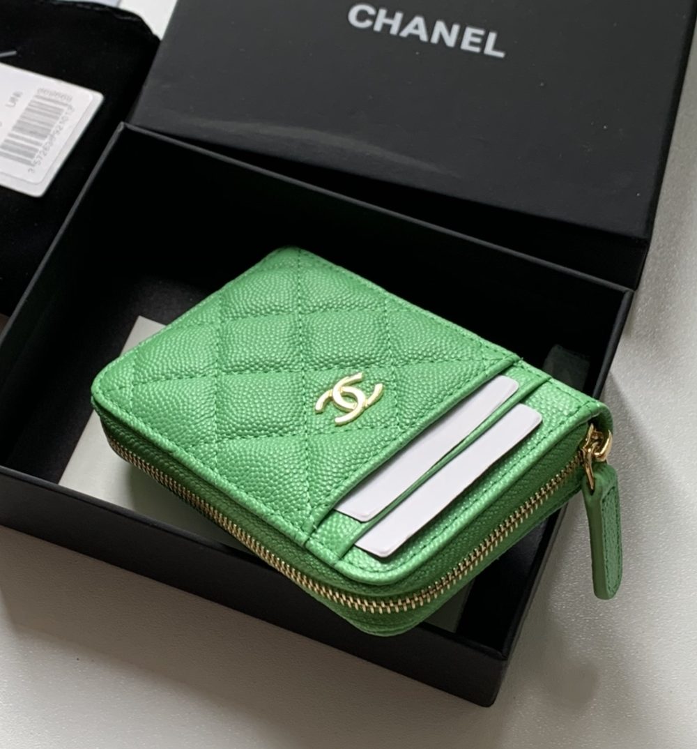1:1 Replica Chanel Zipped Coin Purse Green Bag For Women 10.9cm/4.3in
