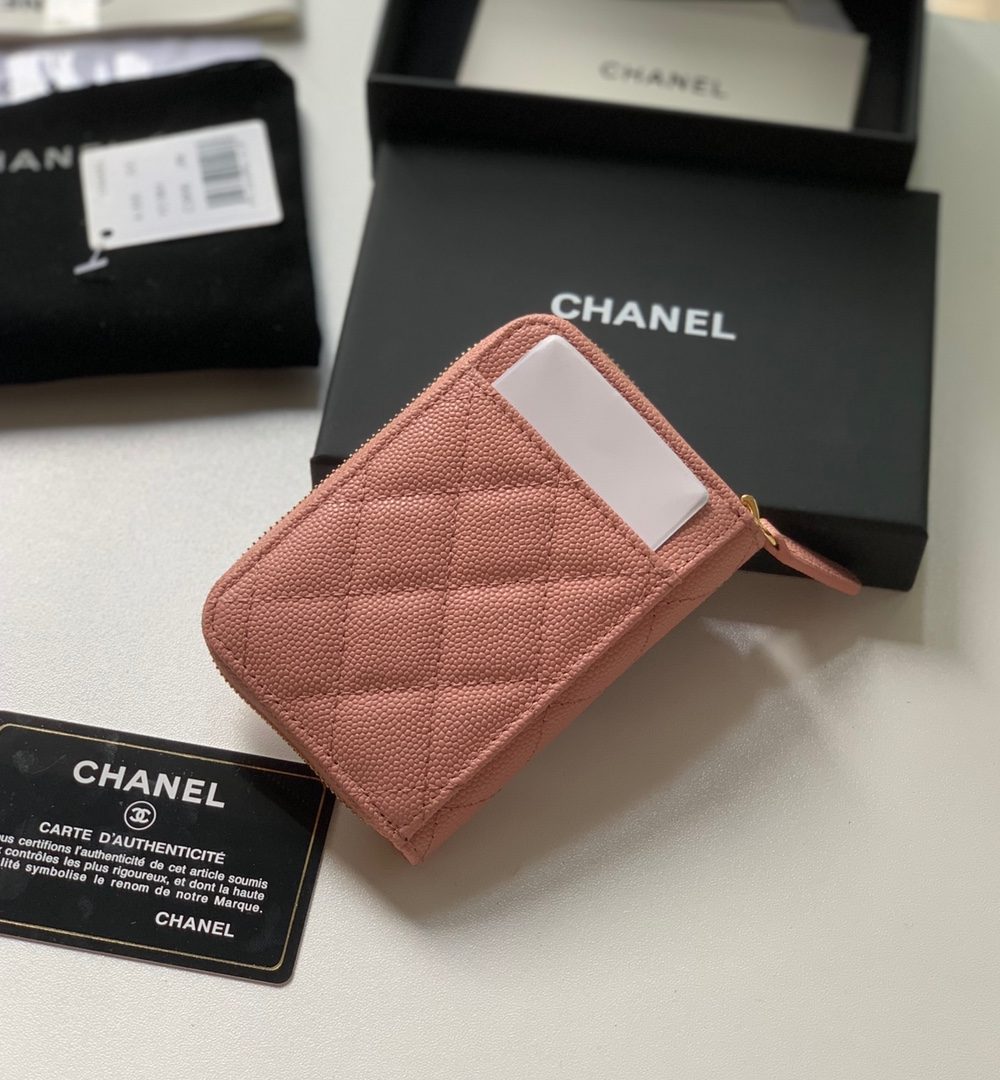 1:1 Replica Chanel Zipped Coin Purse Pink Bag For Women 10.9cm/4.3in AP1650 Y33352 NI687