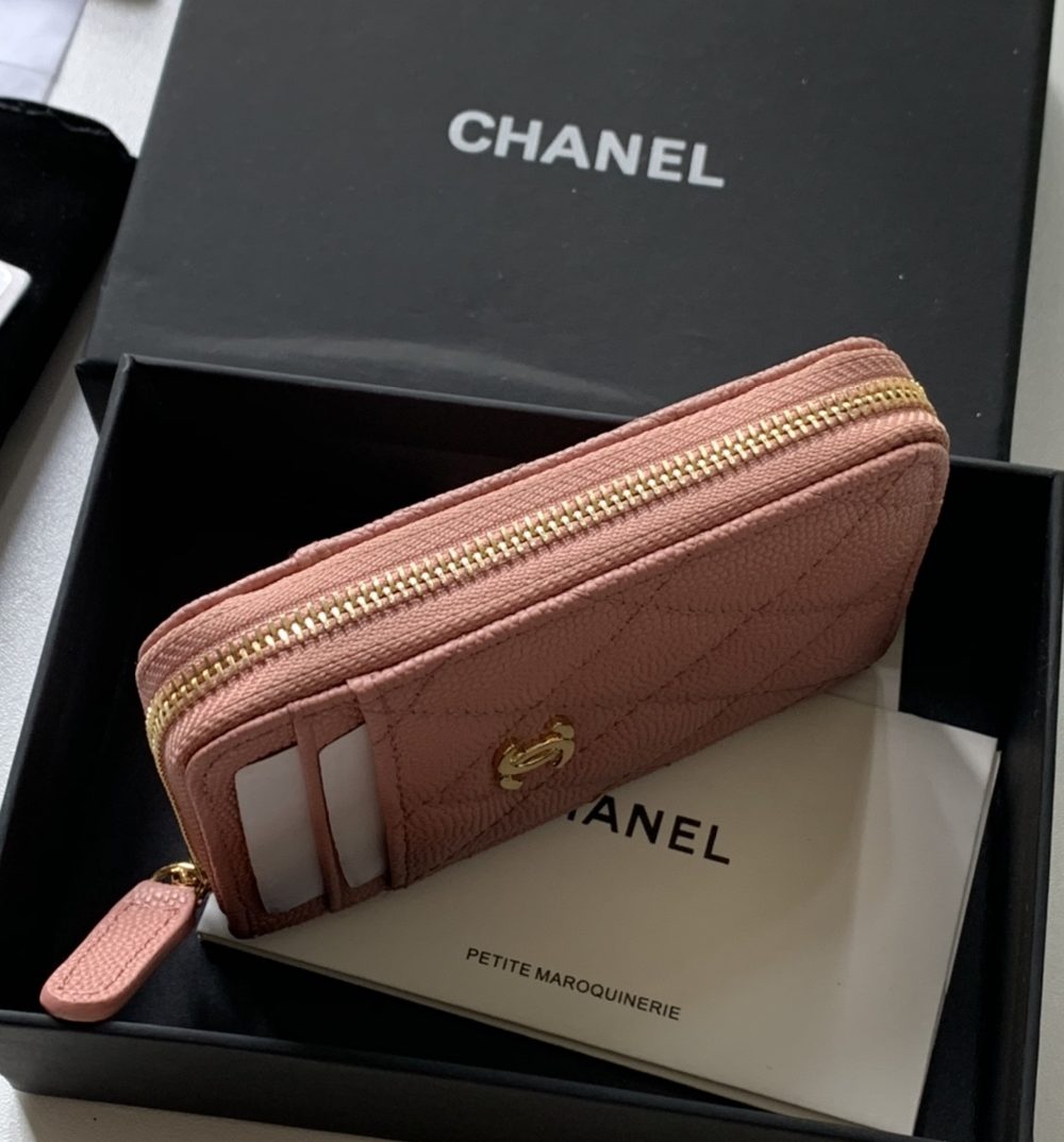 1:1 Replica Chanel Zipped Coin Purse Pink Bag For Women 10.9cm/4.3in AP1650 Y33352 NI687