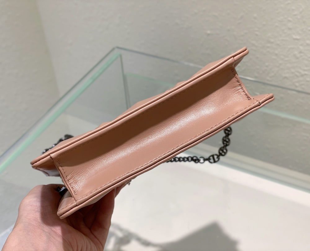 1:1 Replica Christian Dior Caro Zipped Pouch With Chain Pink, For Women, Women’s Handbags 7.5in/19cm CD