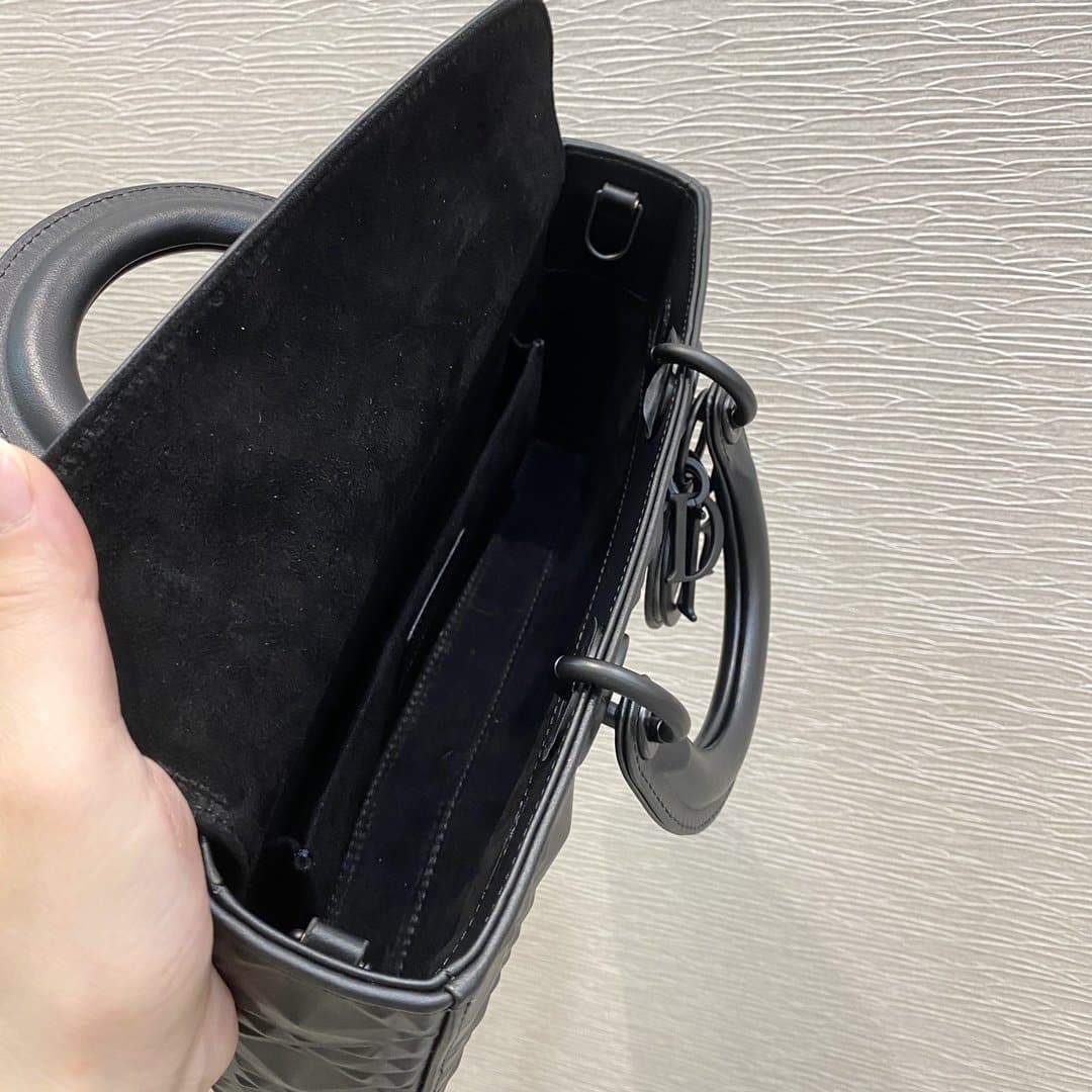 1:1 Replica Christian Dior Lady D-Joy Bag Black Cannage with Beaded Motif, For Women Women's Handbags, 26cm CD M0540SNEA_M900 - Image 2