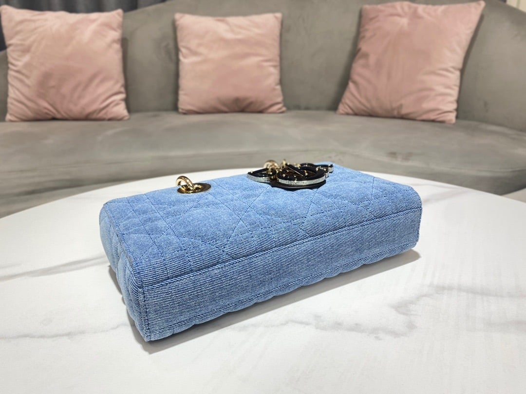 1:1 Replica Christian Dior Lady D-Joy Bag Blue, For Women, Women’s Handbags 26cm/10in CD M0540WTJA_M928 - Image 5