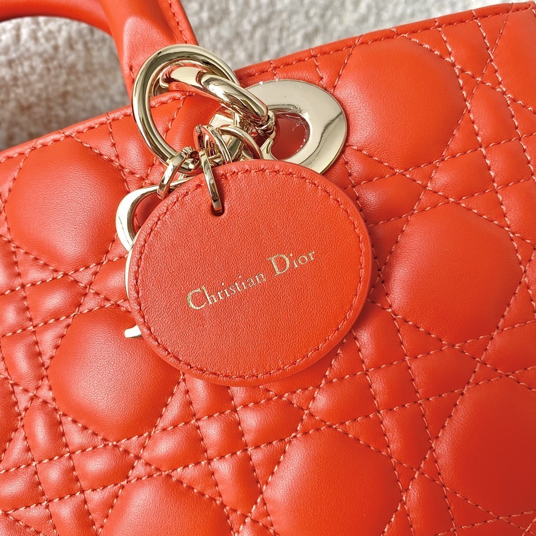 1:1 Replica Christian Dior Lady D-Joy Bag, Orange, For Women Women's Handbags, 26cm CD - Image 3