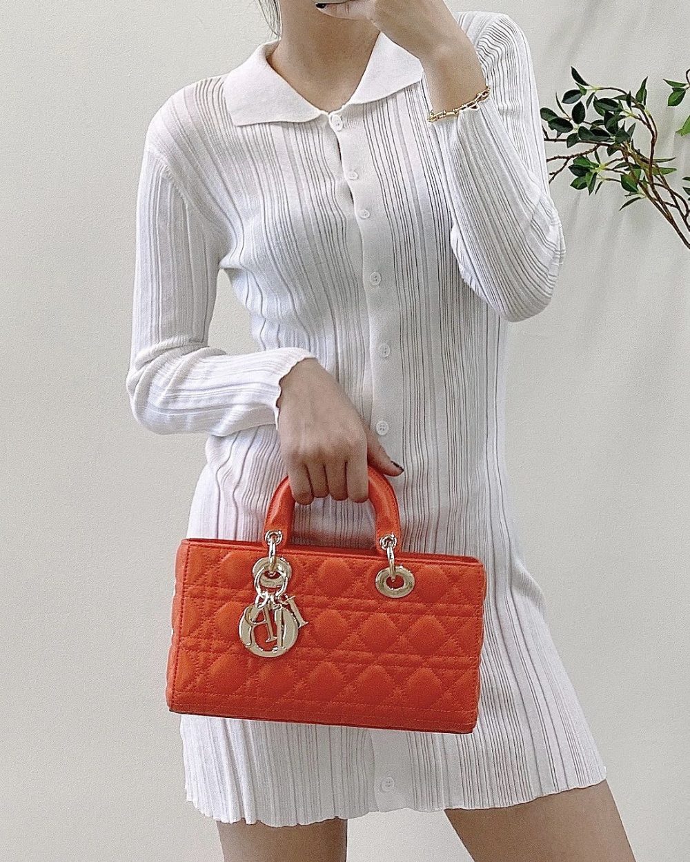 1:1 Replica Christian Dior Lady D-Joy Bag, Orange, For Women Women's Handbags, 26cm CD