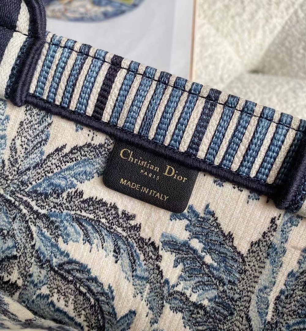 1:1 Replica Christian Dior Large Blue Multicolor Dior Book Tote Canvas For Women 42cm/16.5in CD