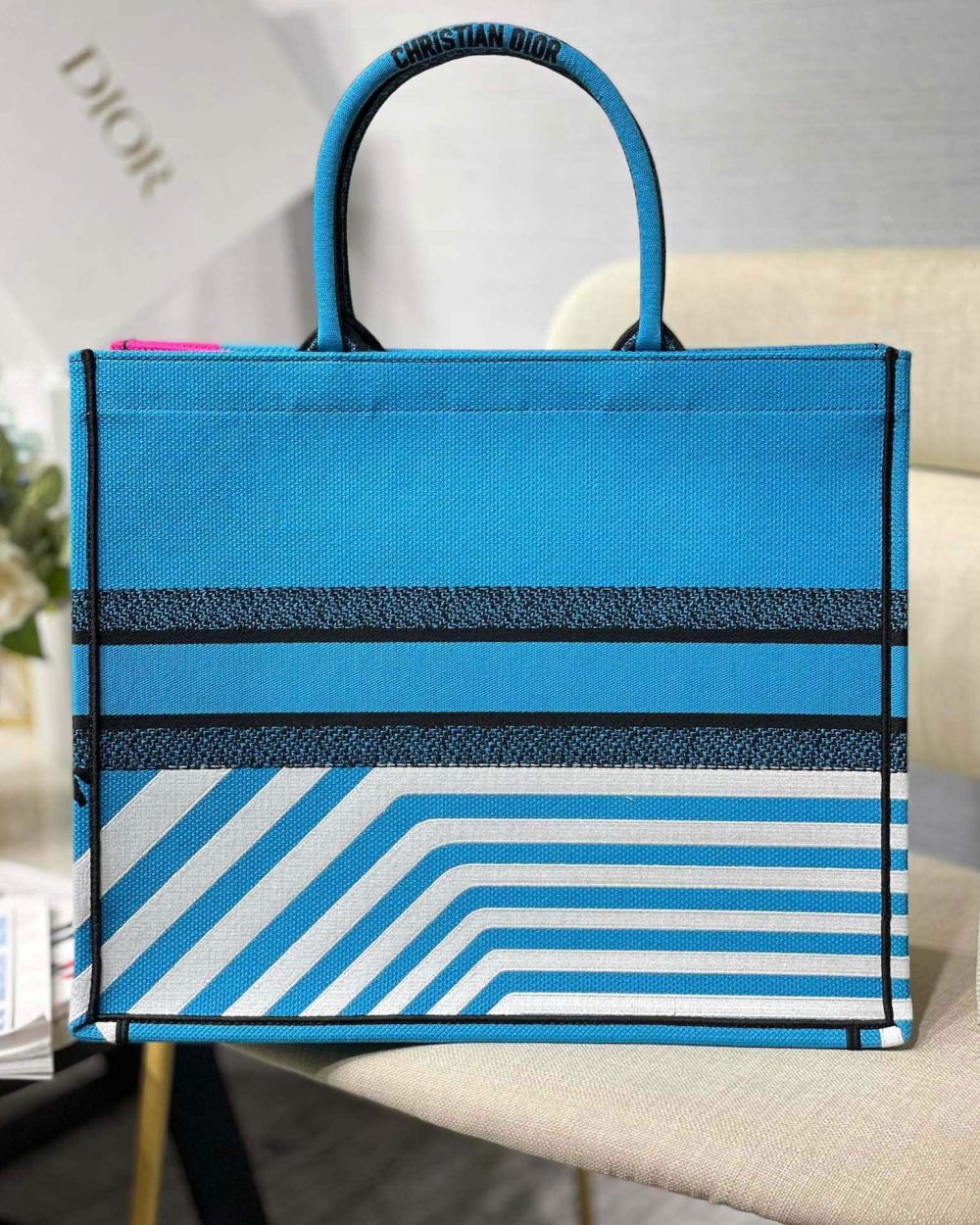 1:1 Replica Christian Dior Large Dior Book Tote Blue And Pink, For Women, Women’s Handbags 16.5in/42cm CD