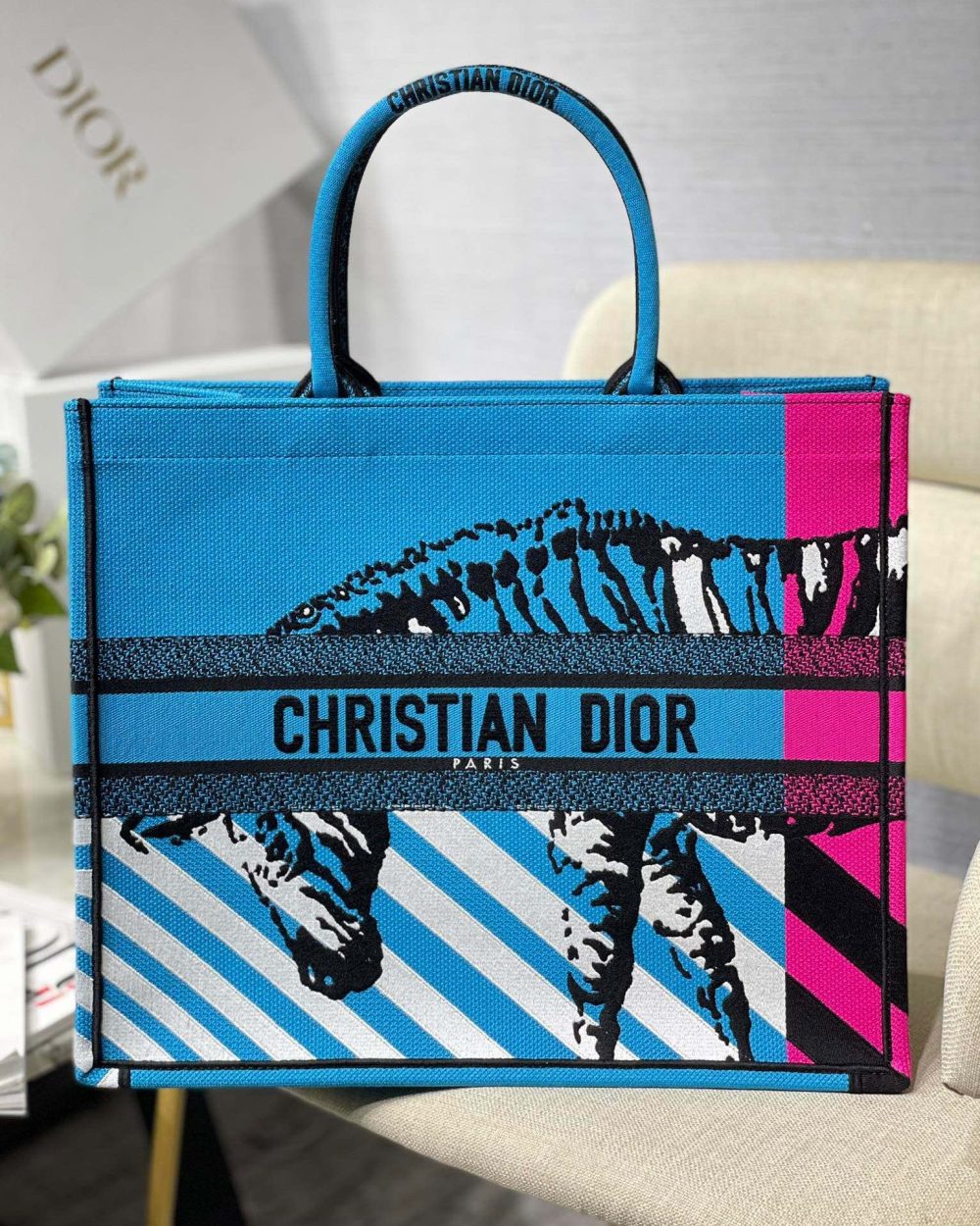 1:1 Replica Christian Dior Large Dior Book Tote Blue And Pink, For Women, Women’s Handbags 16.5in/42cm CD