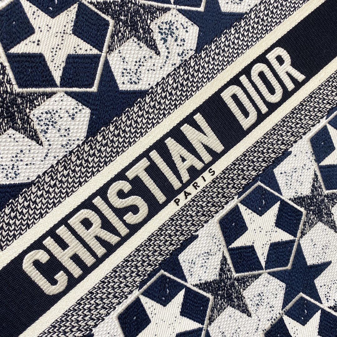1:1 Replica Christian Dior Large Dior Book Tote Blue and White Dior Étoile Embroidery, Blue/White, For Women Women’s Handbags, 41cm CD M1286ZTQX_M928 - Image 7