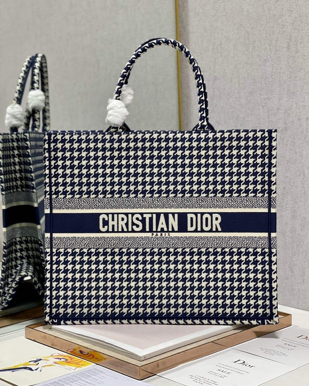1:1 Replica Christian Dior Large Dior Book Tote Blue And White, For Women, Women’s Handbags 16.5in/42cm CD