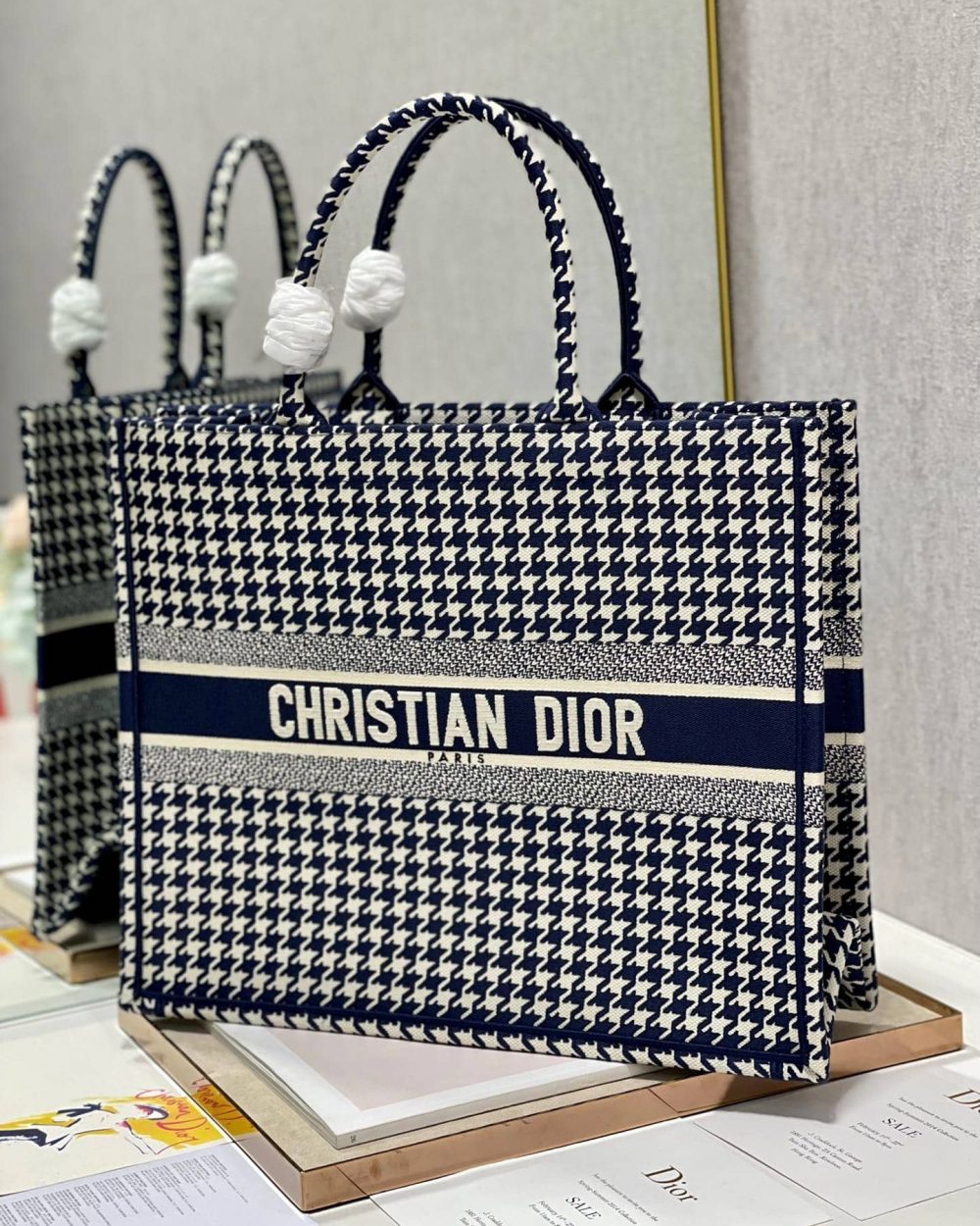 1:1 Replica Christian Dior Large Dior Book Tote Blue And White, For Women, Women’s Handbags 16.5in/42cm CD