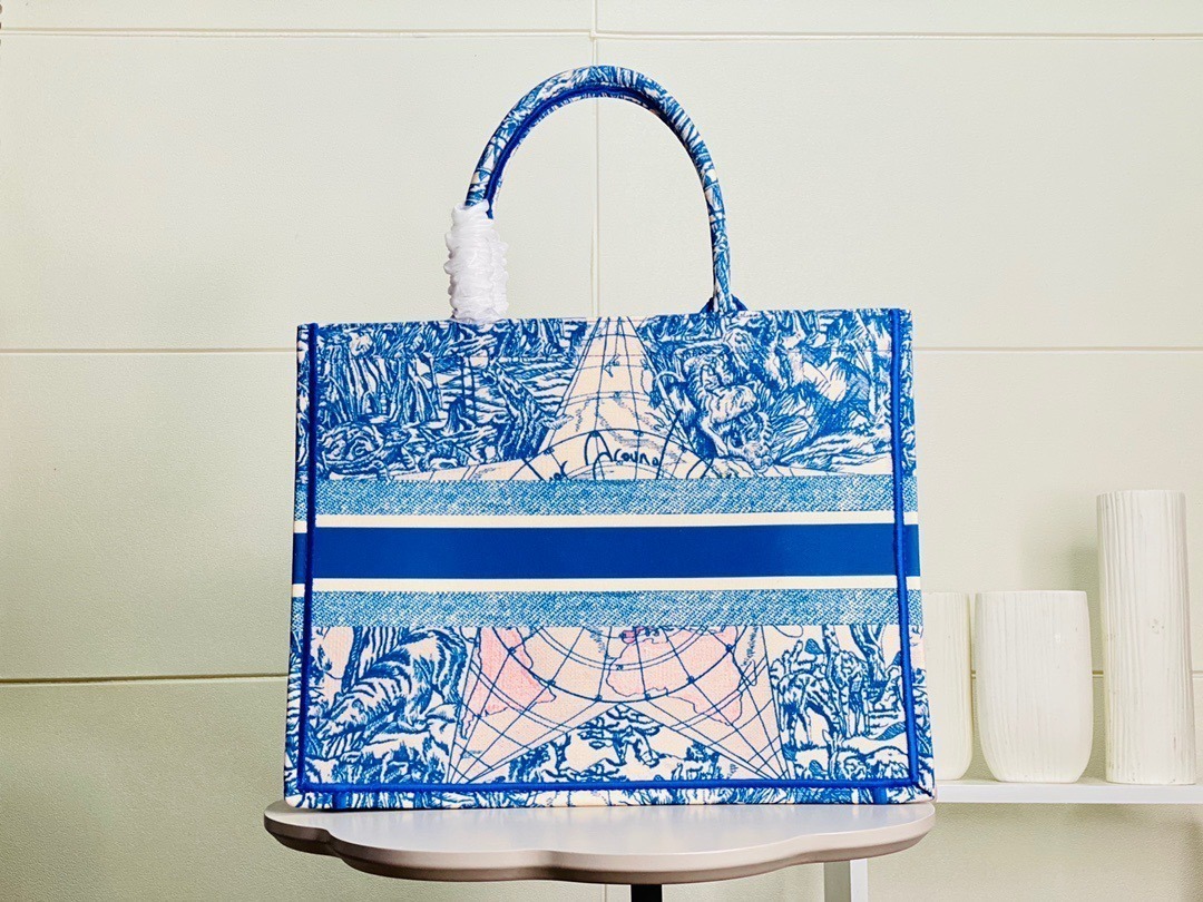 1:1 Replica Christian Dior Large Dior Book Tote Blue For Women 16.5in/42cm CD M1286ZRIW - Image 6