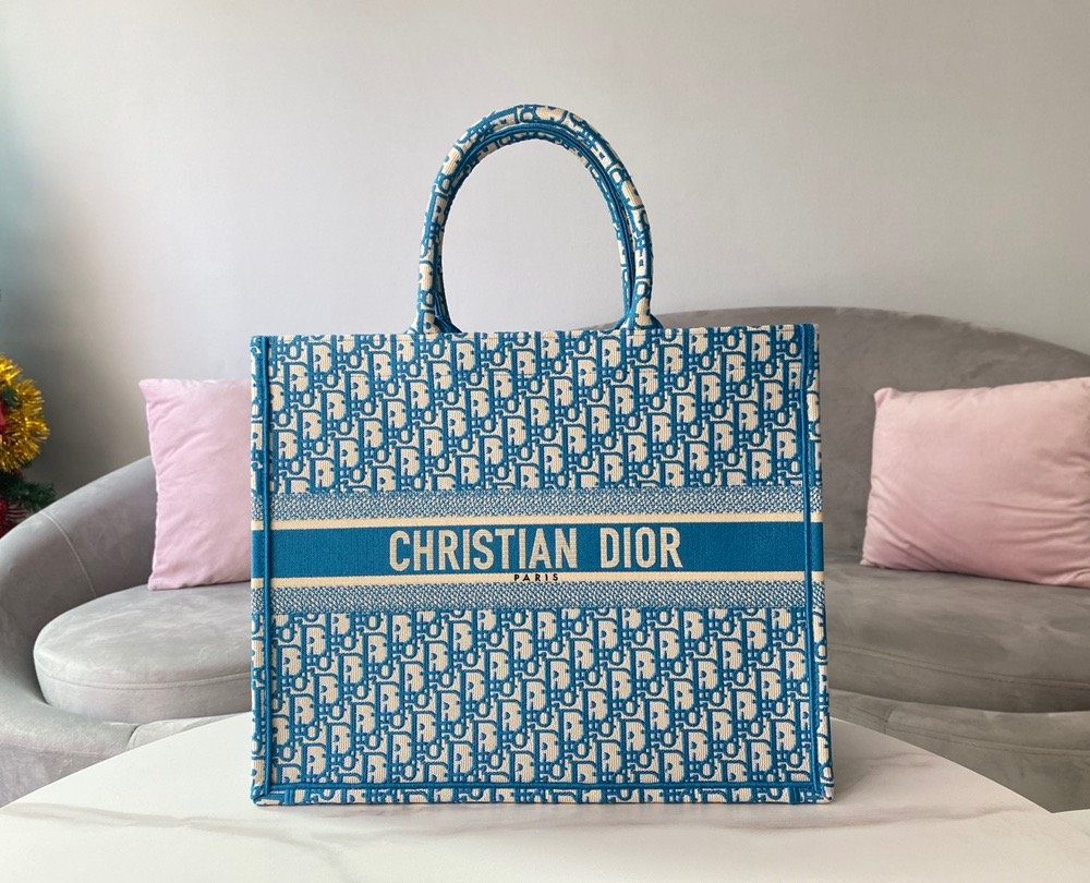 1:1 Replica Christian Dior Large Dior Book Tote Blue, For Women, Women’s Handbags 16.5in/42cm CD