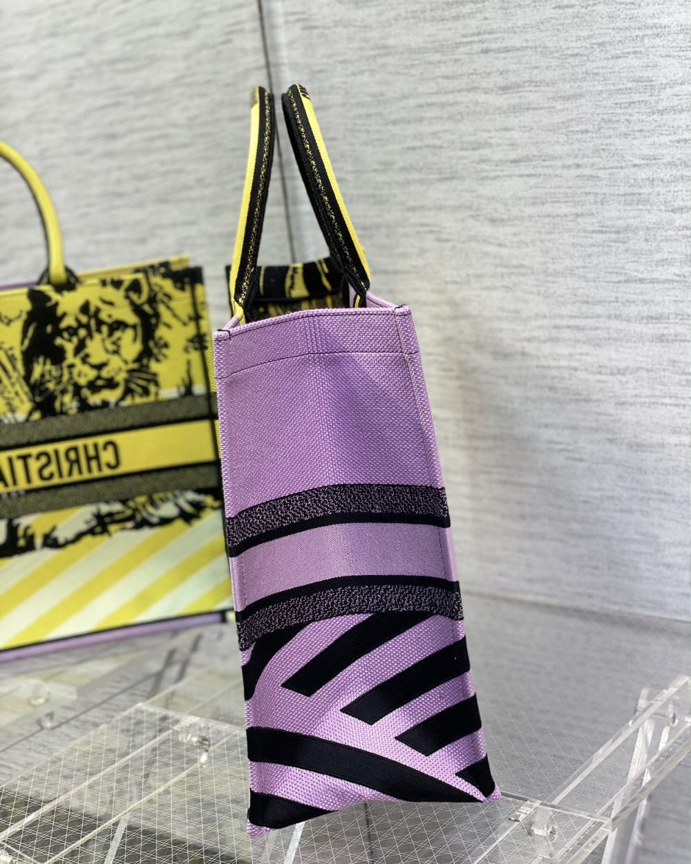 1:1 Replica Christian Dior Large Dior Book Tote Bright Yellow and Pink D-Jungle Pop Embroidery, Yellow/Pink, For Women Women’s Handbags, 41cm CD M1286ZRON_M886