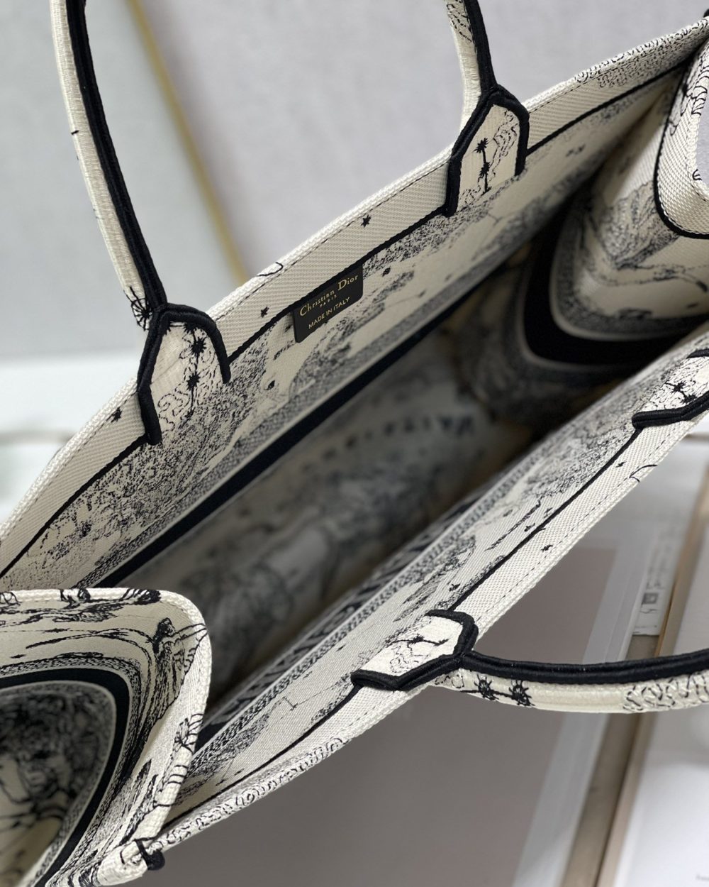 1:1 Replica Christian Dior Large Dior Book Tote Dior Zodiac Embroidery, Black/Beige, For Women Women’s Handbags, 41cm CD