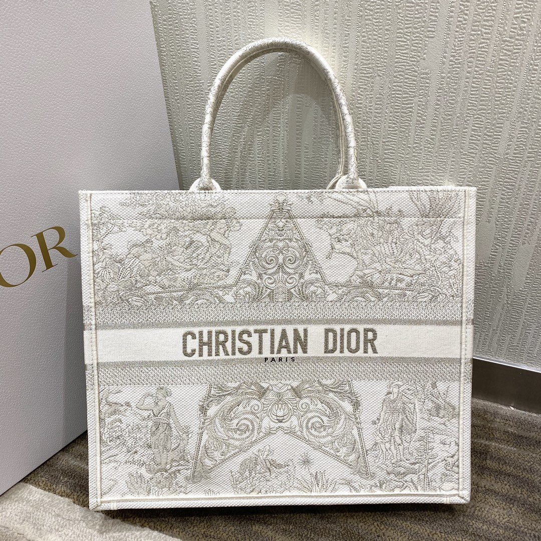1:1 Replica Christian Dior Large Dior Book Tote Gold-Tone Dior Around The World Stella Embroidery, For Women Women’s Handbags, 42cm CD M1286ZTQL_M01E