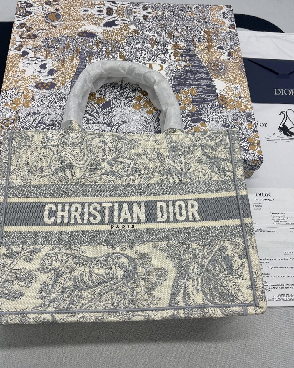 1:1 Replica Christian Dior Large Dior Book Tote Gray Multicolor, For Women, Women’s Handbags 16.5in/42cm CD