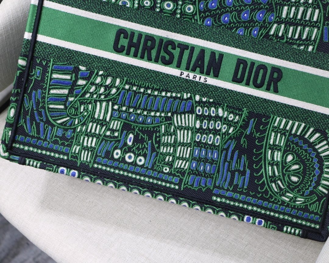 1:1 Replica Christian Dior Large Dior Book Tote Green Multicolor, For Women, Women’s Handbags 16.5in/42cm CD - Image 4