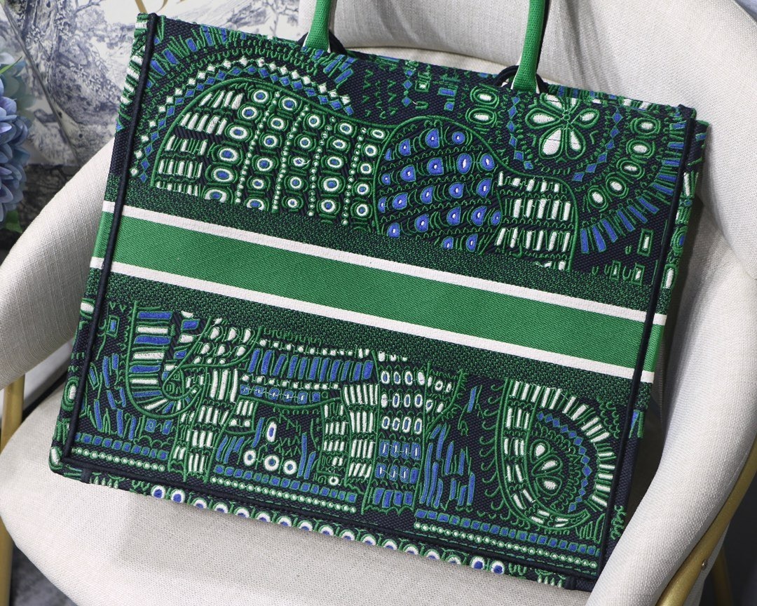 1:1 Replica Christian Dior Large Dior Book Tote Green Multicolor, For Women, Women’s Handbags 16.5in/42cm CD - Image 2