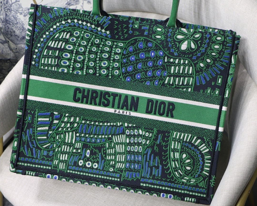 1:1 Replica Christian Dior Large Dior Book Tote Green Multicolor, For Women, Women’s Handbags 16.5in/42cm CD - Image 3