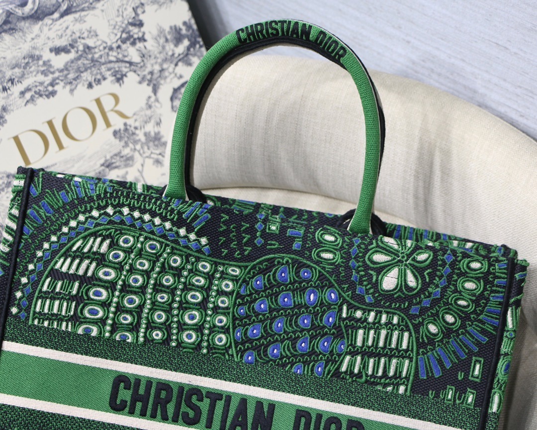 1:1 Replica Christian Dior Large Dior Book Tote Green Multicolor, For Women, Women’s Handbags 16.5in/42cm CD - Image 6