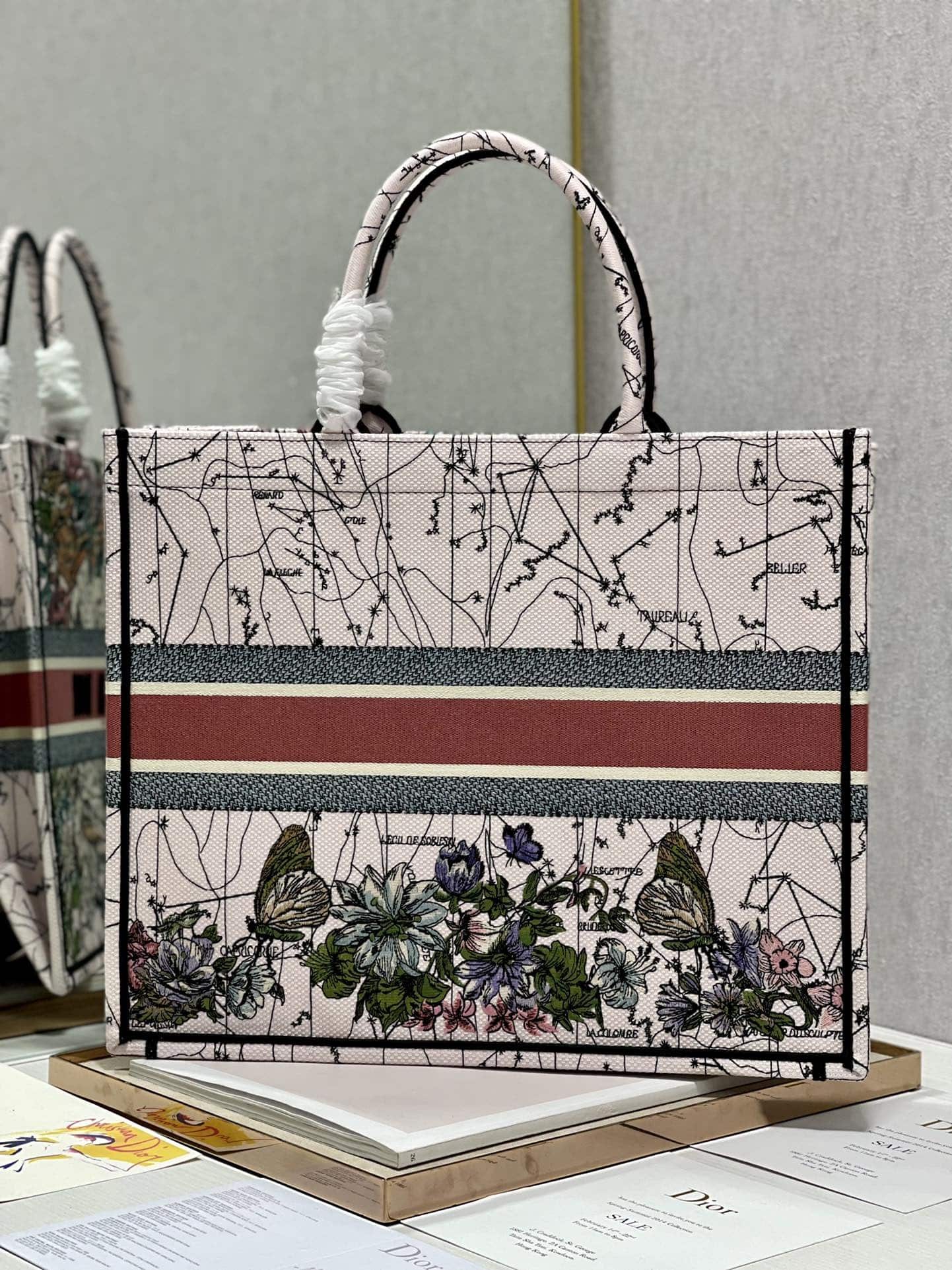 1:1 Replica Christian Dior Large Dior Book Tote Multicolor Dior Constellation Embroidery, Multicolor, For Women Women’s Handbags, Shoulder Bags, 42cm CD - Image 2
