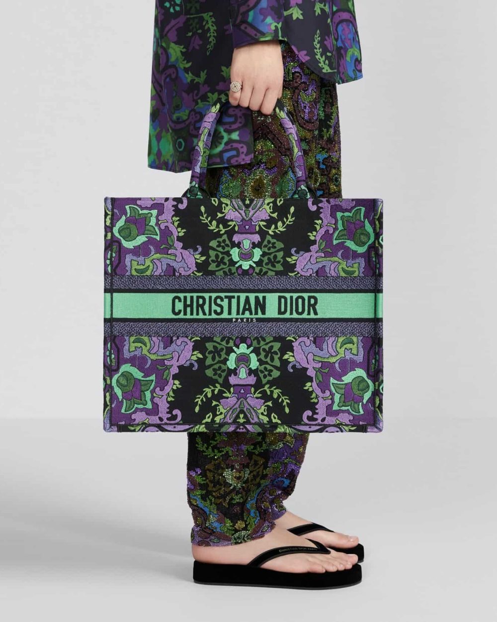 1:1 Replica Christian Dior Large Dior Book Tote Multicolor Dior Indian Purple For Women M1286ZESK_M19E- 42 Cm/ 16.5 Inches