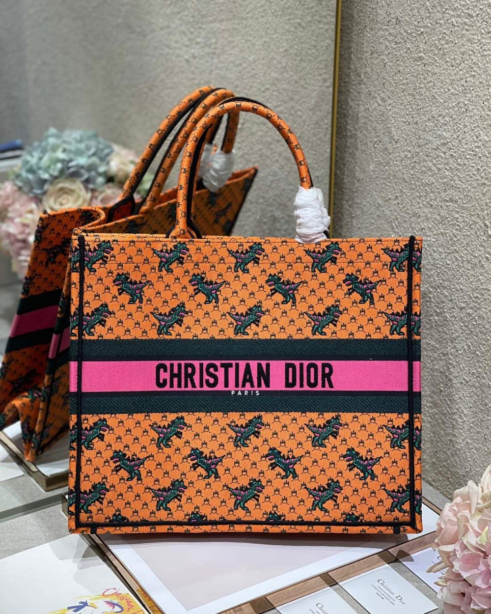 1:1 Replica Christian Dior Large Dior Book Tote Orange Multicolor, For Women, Women’s Handbags 16.5in/42cm CD