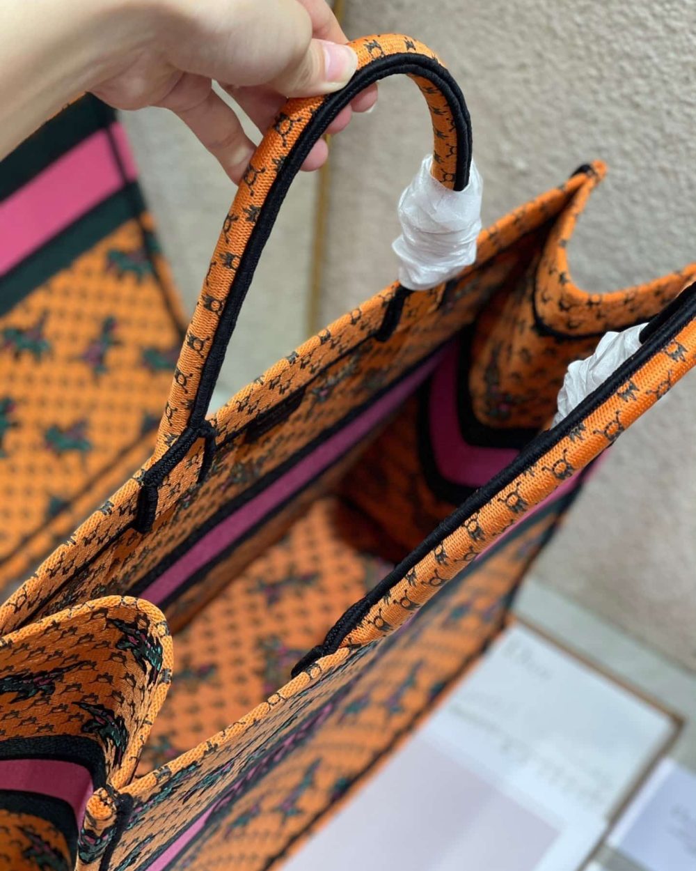 1:1 Replica Christian Dior Large Dior Book Tote Orange Multicolor, For Women, Women’s Handbags 16.5in/42cm CD