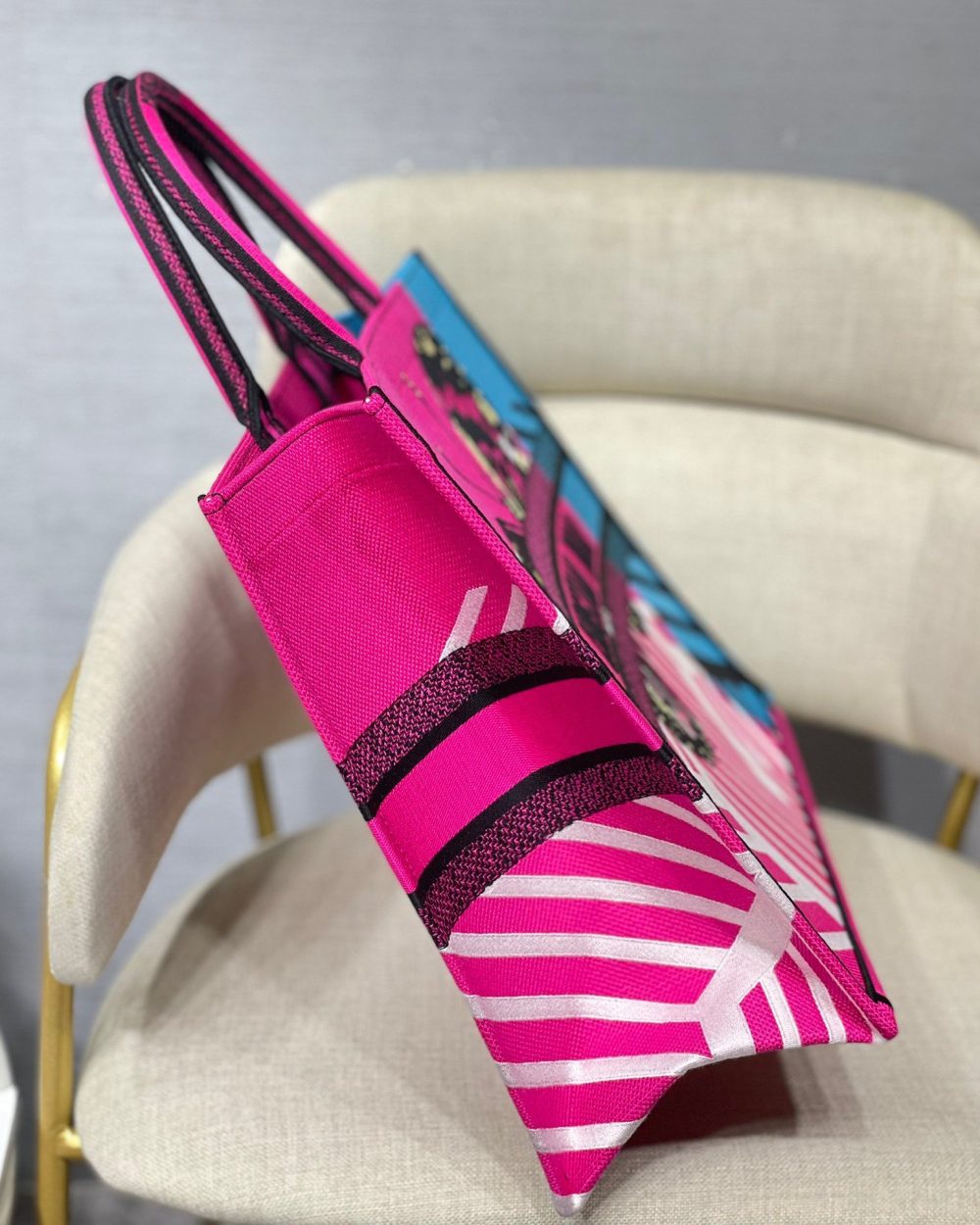 1:1 Replica Christian Dior Large Dior Book Tote Pink And Blue, For Women, Women’s Handbags 16.5in/42cm CD