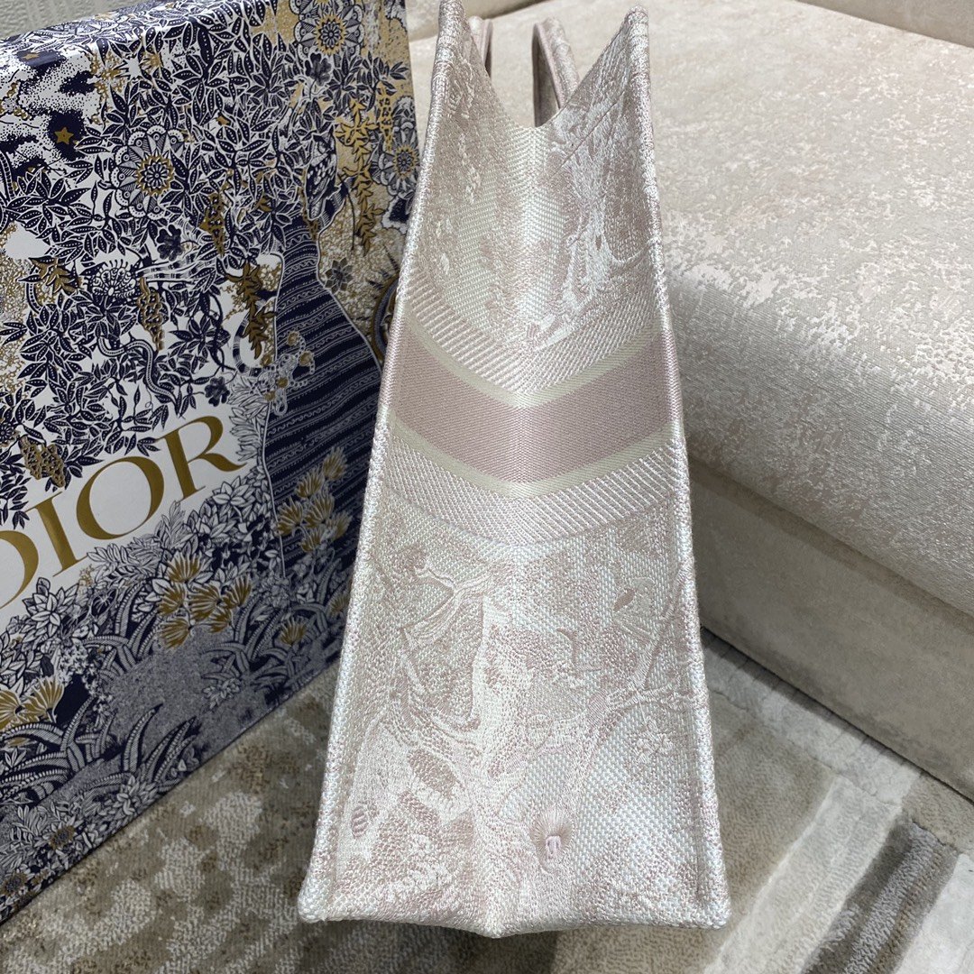 1:1 Replica Christian Dior Large Dior Book Tote Pink Toile de Jouy Embroidery, Light Pink, For Women Women’s Handbags, 42cm CD M1286ZTDT_M956 - Image 7