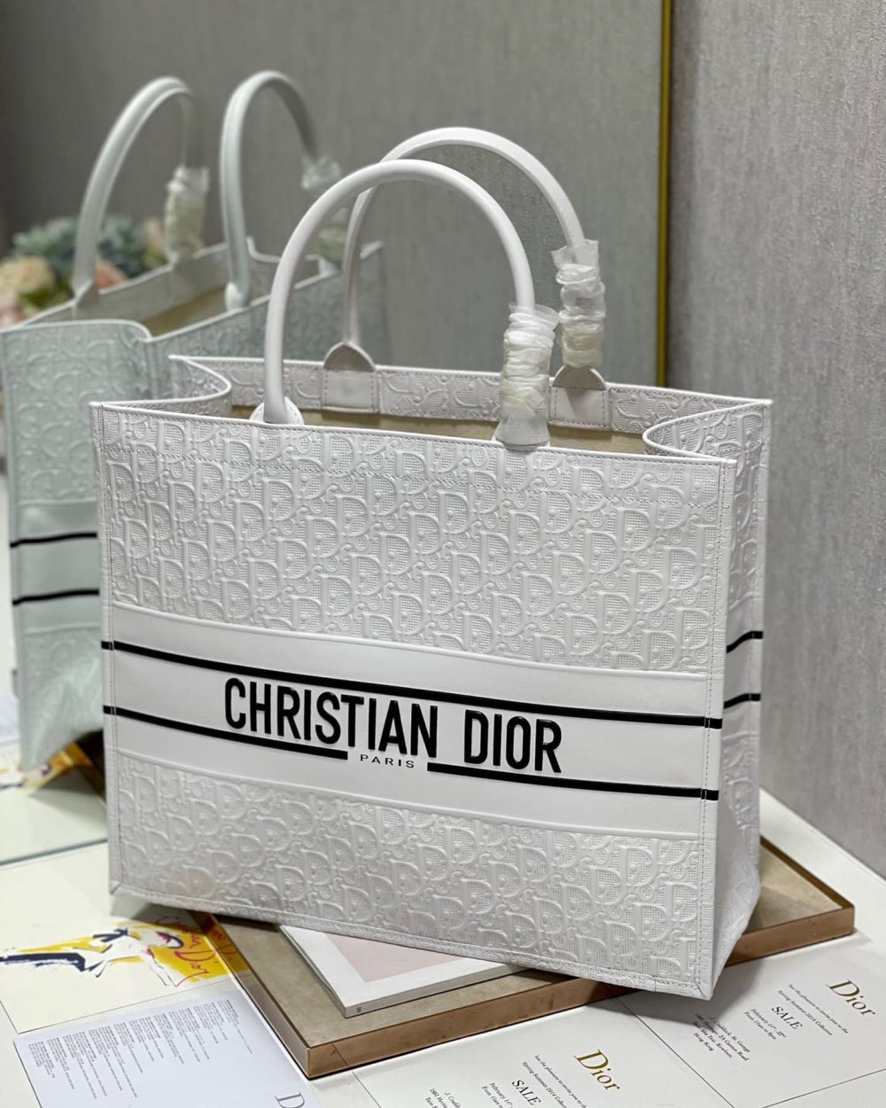 1:1 Replica Christian Dior Large Dior Book Tote White, For Women, Women’s Handbags 16.5in/42cm CD