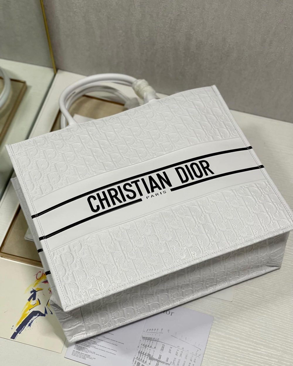 1:1 Replica Christian Dior Large Dior Book Tote White, For Women, Women’s Handbags 16.5in/42cm CD