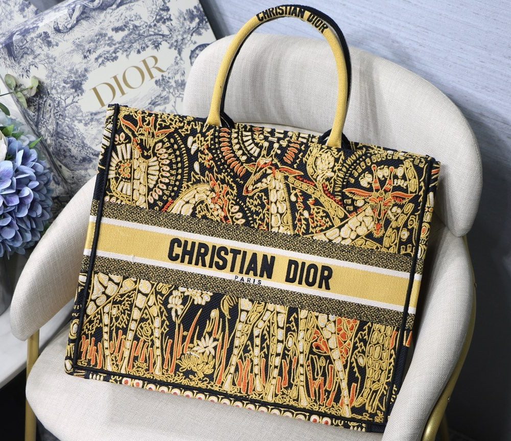 1:1 Replica Christian Dior Large Dior Book Tote Yellow Multicolor, For Women, Women’s Handbags 16.5in/42cm CD