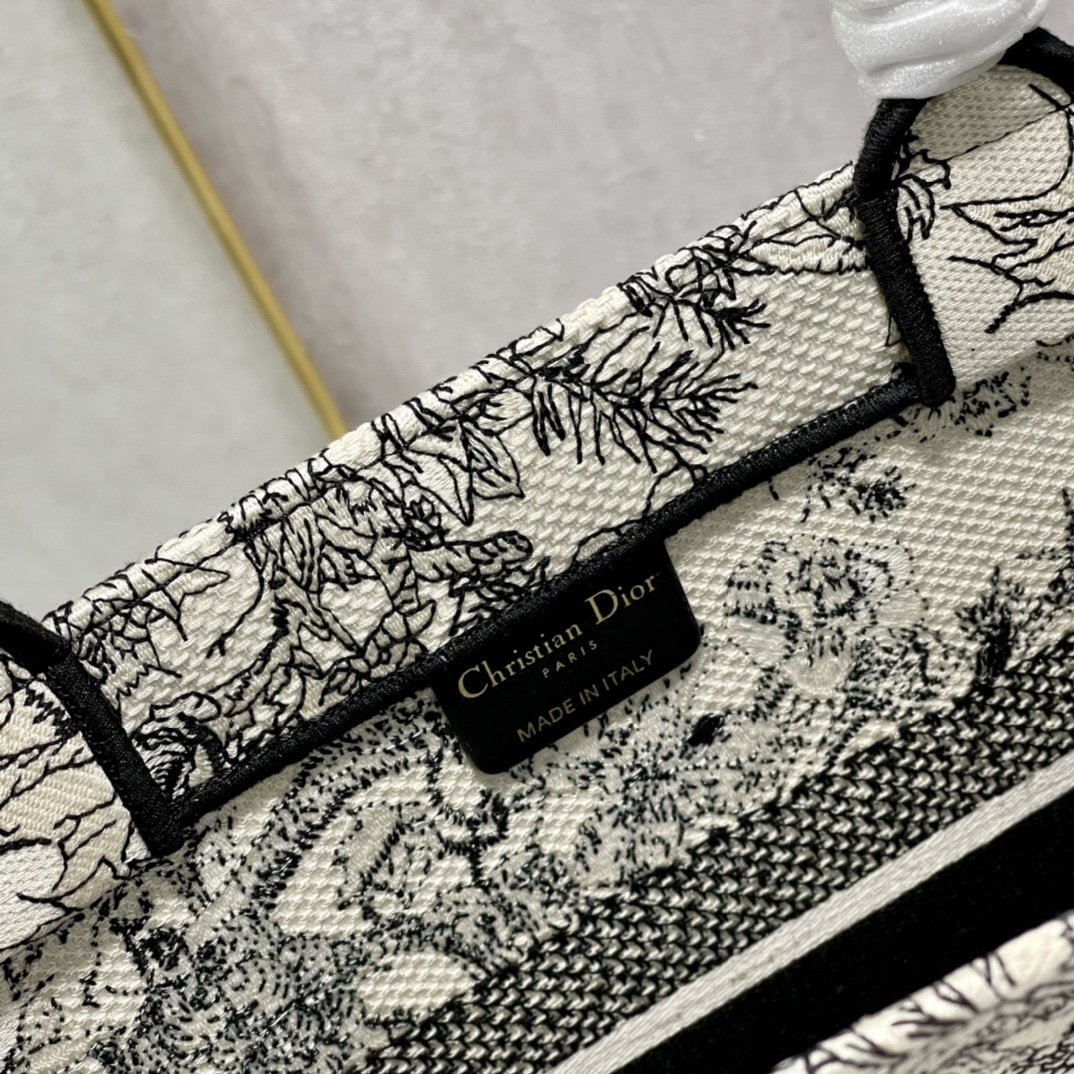 1:1 Replica Christian Dior Medium Dior Book Tote Blue Toile de Jouy Flowers Embroidery, Blue/White, For Women Women’s Handbags, Shoulder Bags, 36cm CD - Image 2