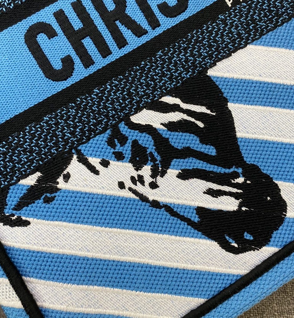 1:1 Replica Christian Dior Medium Dior Book Tote Bright Blue and Bright Pink D-Jungle Pop Embroidery, Blue/Pink, For Women Women’s Handbags, 36cm CD M1296ZRON_M888