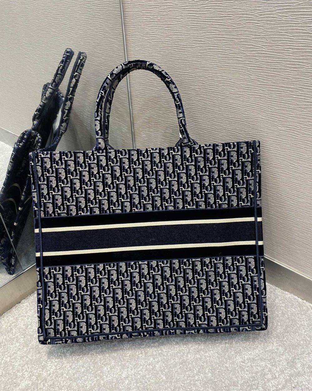 1:1 Replica Christian Dior Medium Dior Book Tote Dark Blue For Women 14in/36cm CD M1296ZRIW_M928