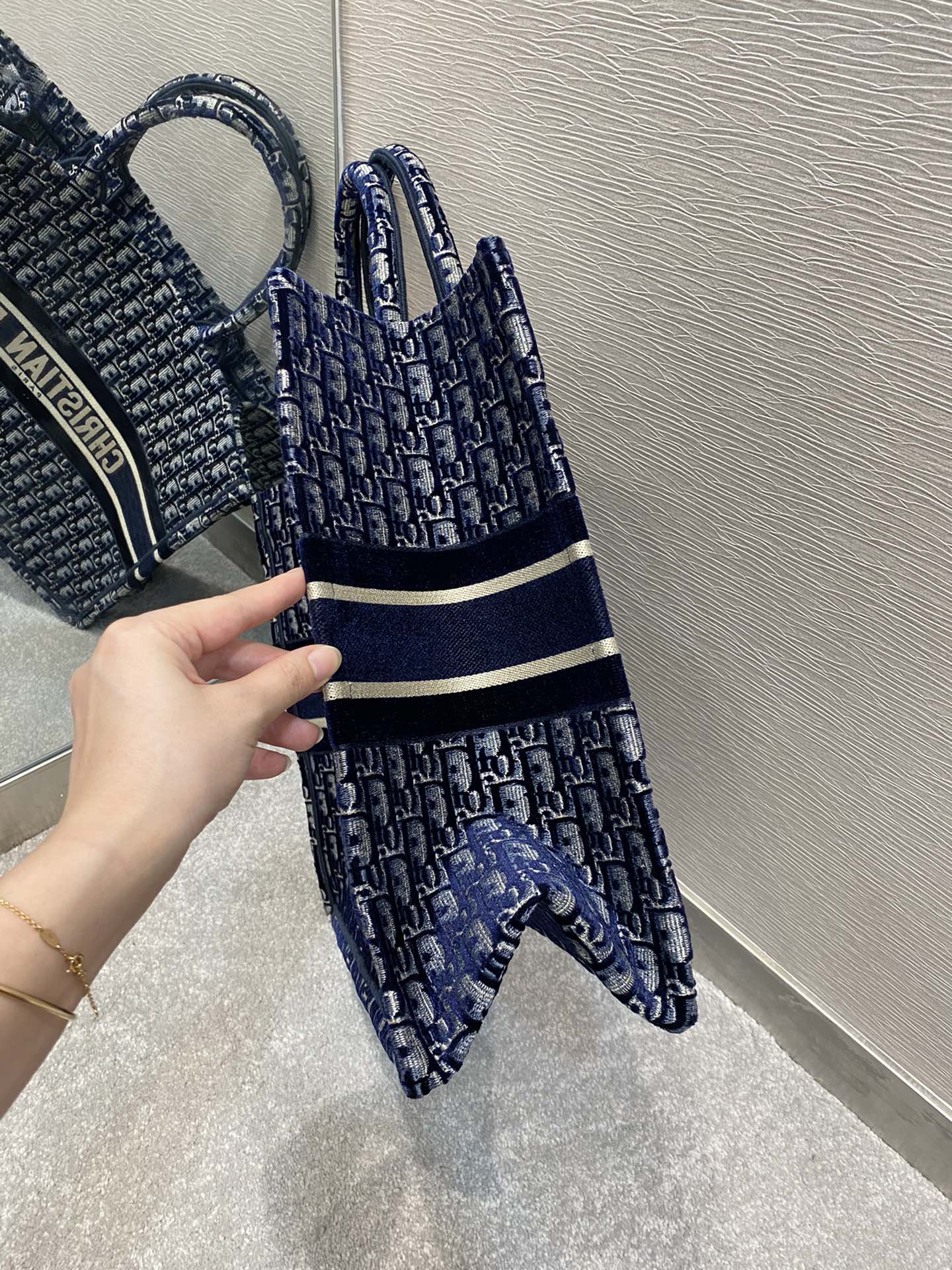 1:1 Replica Christian Dior Medium Dior Book Tote Dark Blue For Women 14in/36cm CD M1296ZRIW_M928 - Image 2