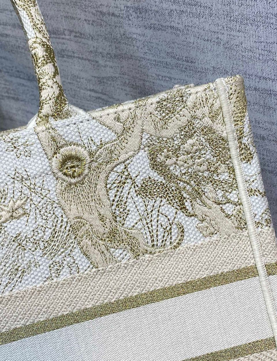 1:1 Replica Christian Dior Medium Dior Book Tote Gold-Tone Toile de Jouy Embroidery, Gold, For Women Women’s Handbags, 36cm CD M1296ZTQO_M01E