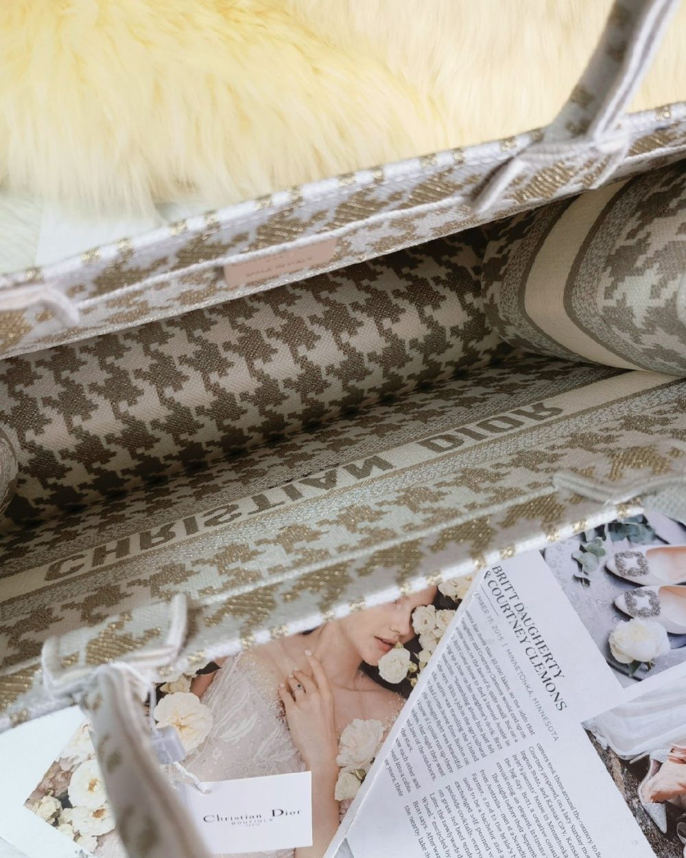 1:1 Replica Christian Dior Medium Dior Book Tote Gold White, For Women, Women’s Handbags 14in/36cm CD