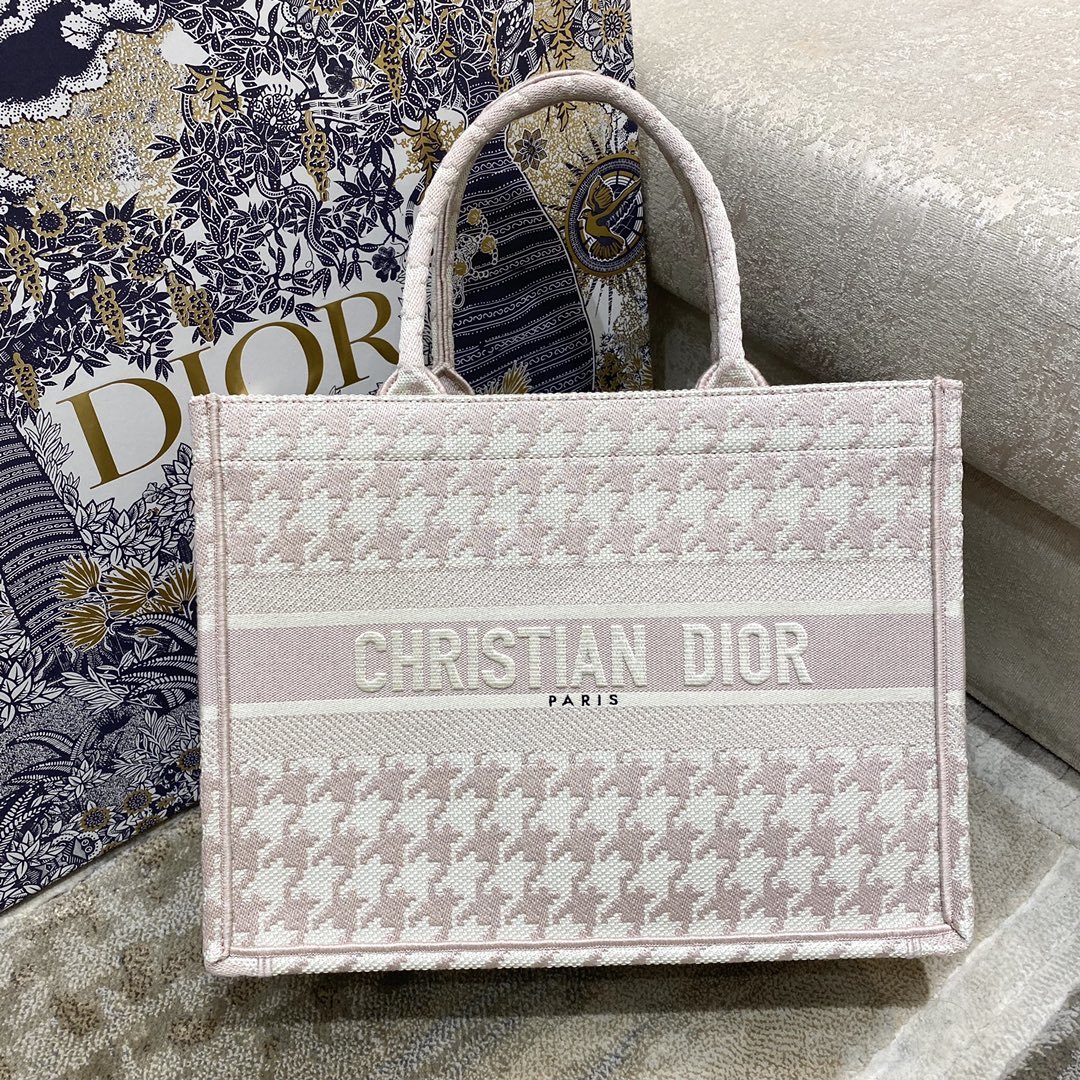 1:1 Replica Christian Dior Medium Dior Book Tote Pastel Houndstooth Embroidery, Pastel, For Women Women’s Handbags, Shoulder Bags, 36cm CD