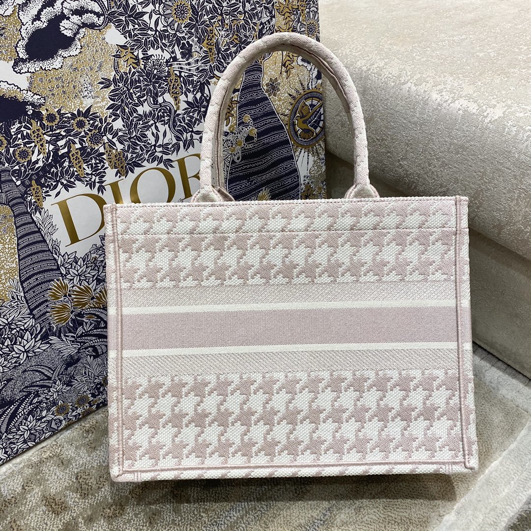 1:1 Replica Christian Dior Medium Dior Book Tote Pastel Houndstooth Embroidery, Pastel, For Women Women’s Handbags, Shoulder Bags, 36cm CD - Image 7