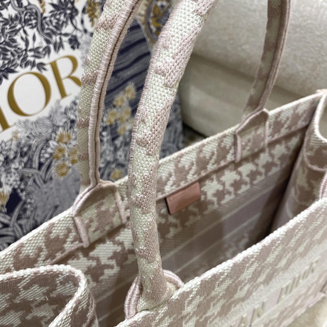 1:1 Replica Christian Dior Medium Dior Book Tote Pastel Houndstooth Embroidery, Pastel, For Women Women’s Handbags, Shoulder Bags, 36cm CD - Image 3