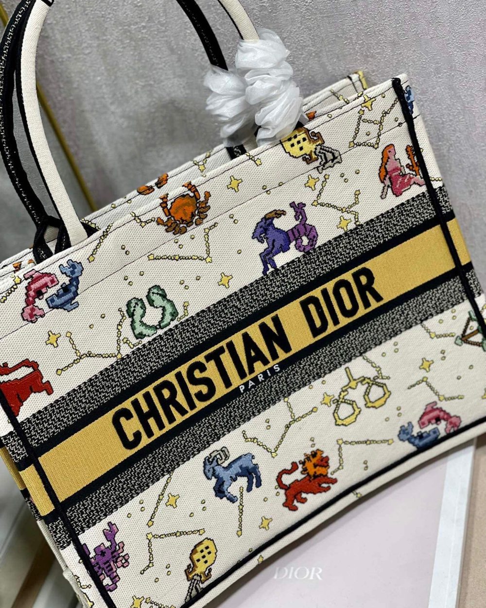 1:1 Replica Christian Dior Medium Dior Book Tote White Multicolor, For Women, Women’s Handbags 14in/36cm CD